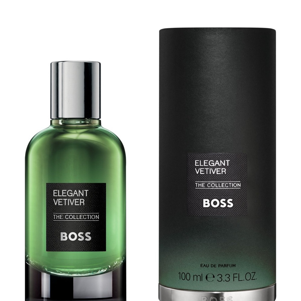 Boss Elegant Vetiver Fragrance in Green Bottle